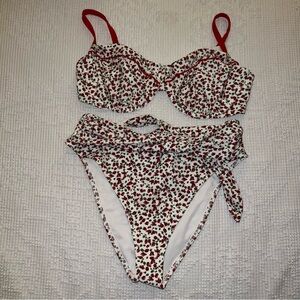 Abercrombie & Fitch Strawberry Bikini Top and High Waisted Bottom